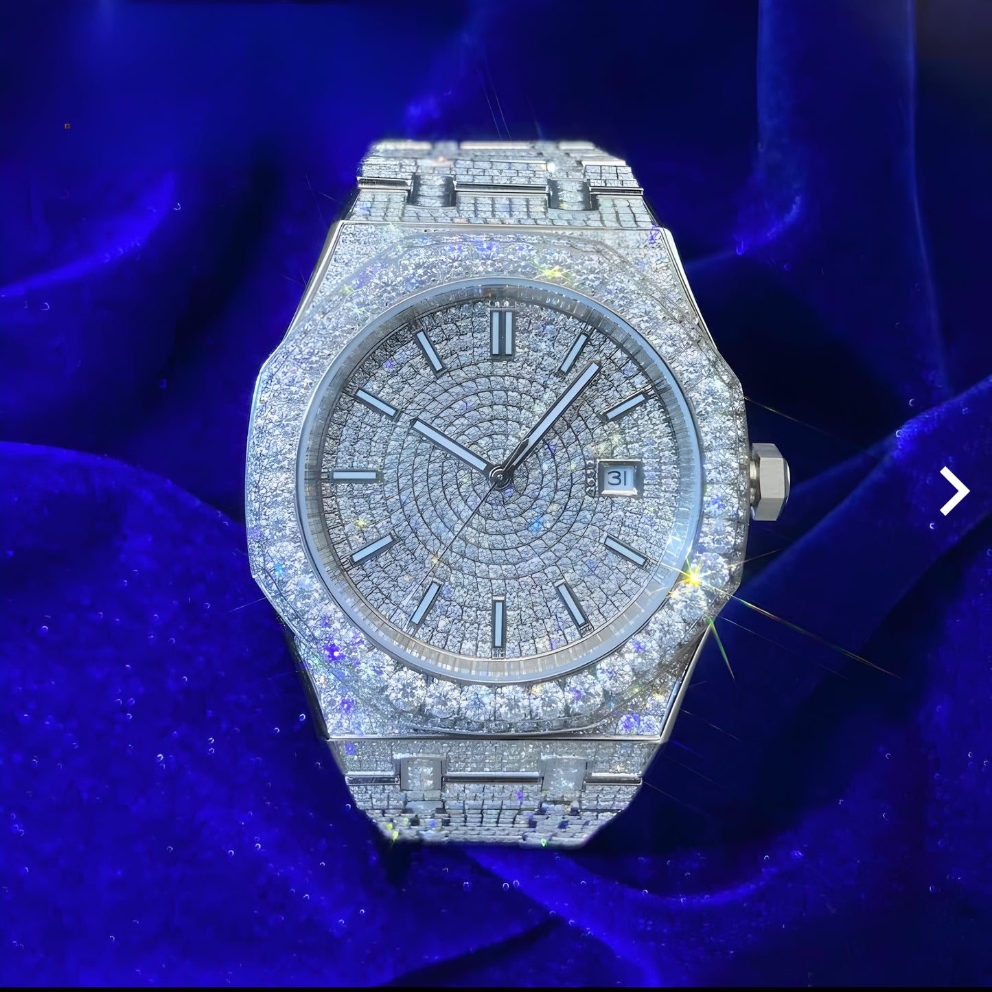 Moissanite - Watch 14K Gold | 44 Mm