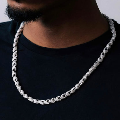 Moissanite - 7 mm Rope Chain 14 Gold