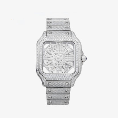 Moissanite - Skeleton Watch 14K Gold | 14.1 Ct Bust Down
