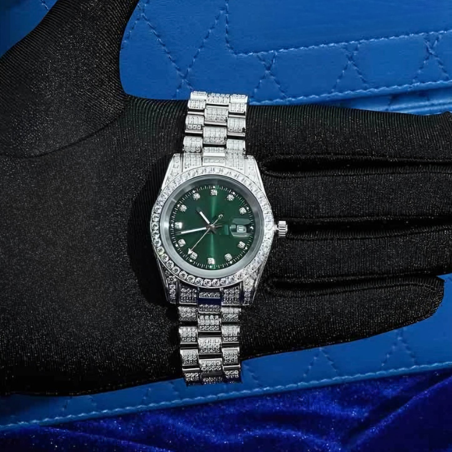 Moissanite - Presidential Watch 14K Gold | 13.3 Ct Iced Out