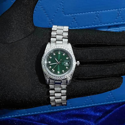 Moissanite - Presidential Watch 14K Gold | 13.3 Ct Iced Out