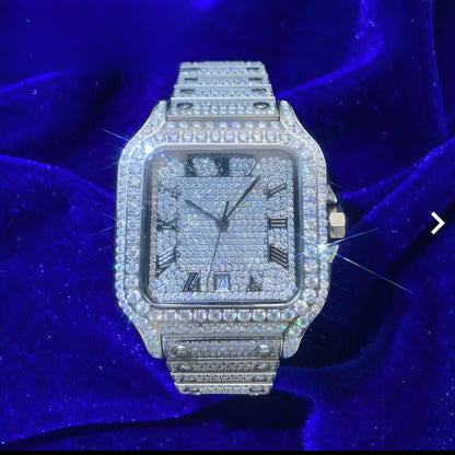 Moissanite - Watch 14K Gold | 16 Ct Bust Down