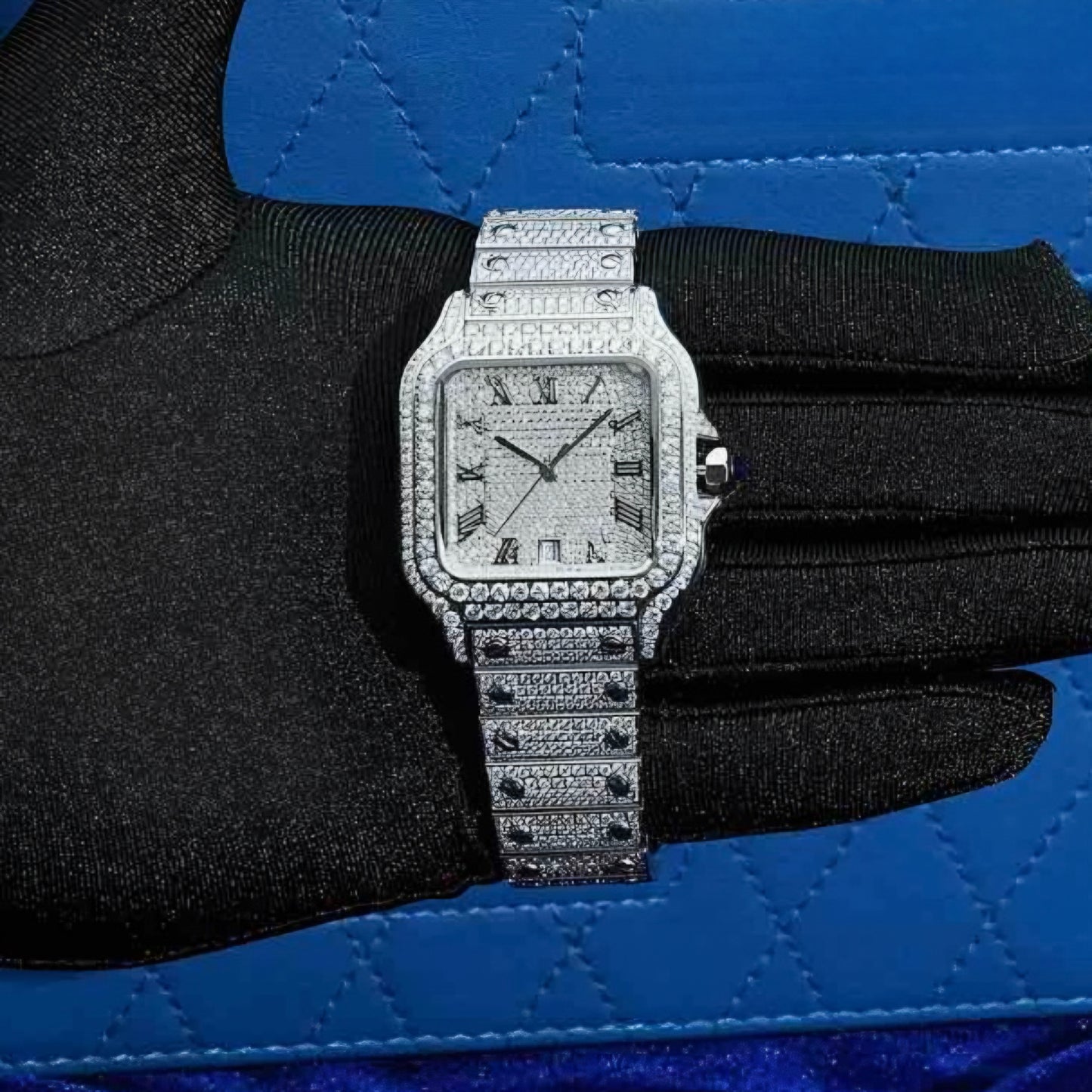 Moissanite - Watch 14K Gold | 16 Ct Bust Down