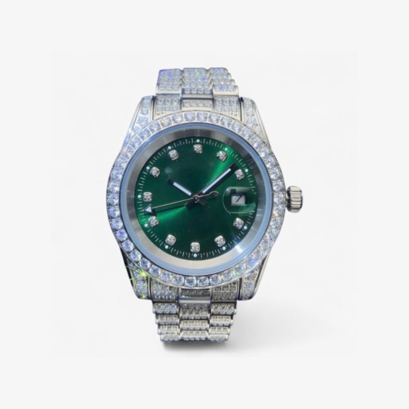 Moissanite - Presidential Watch 14K Gold | 13.3 Ct Iced Out