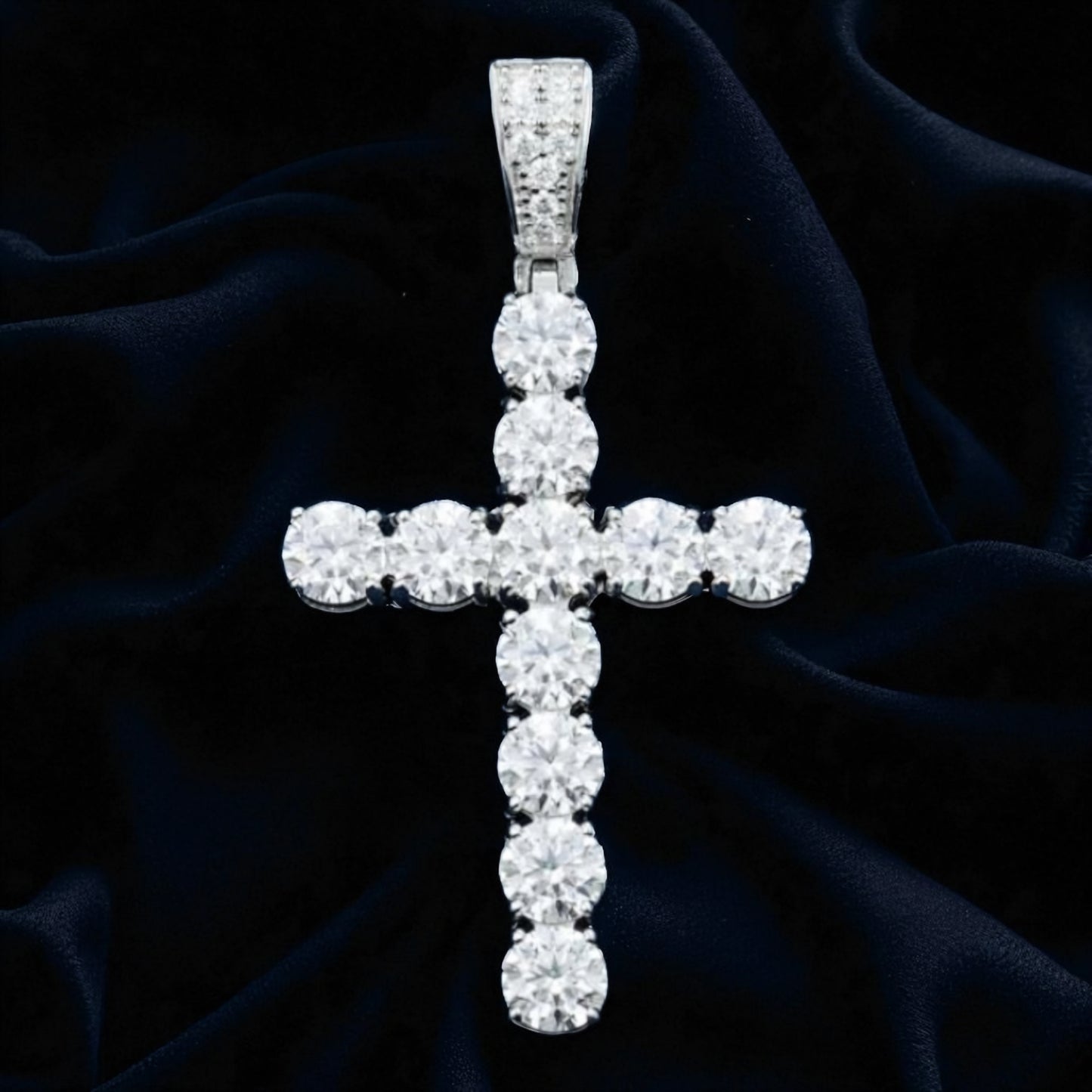 Moissanite - Solitaire Cross 14K Gold