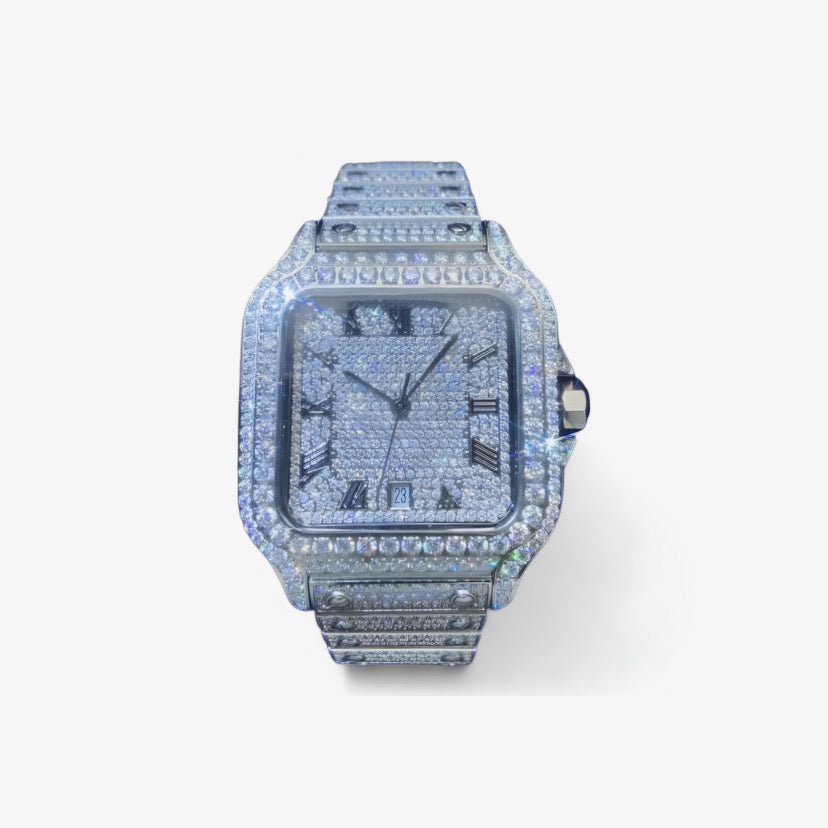 Moissanite - Watch 14K Gold | 16 Ct Bust Down